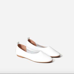 Everlane - The Italian Leather Day Glove Flats in White, Size 6.5